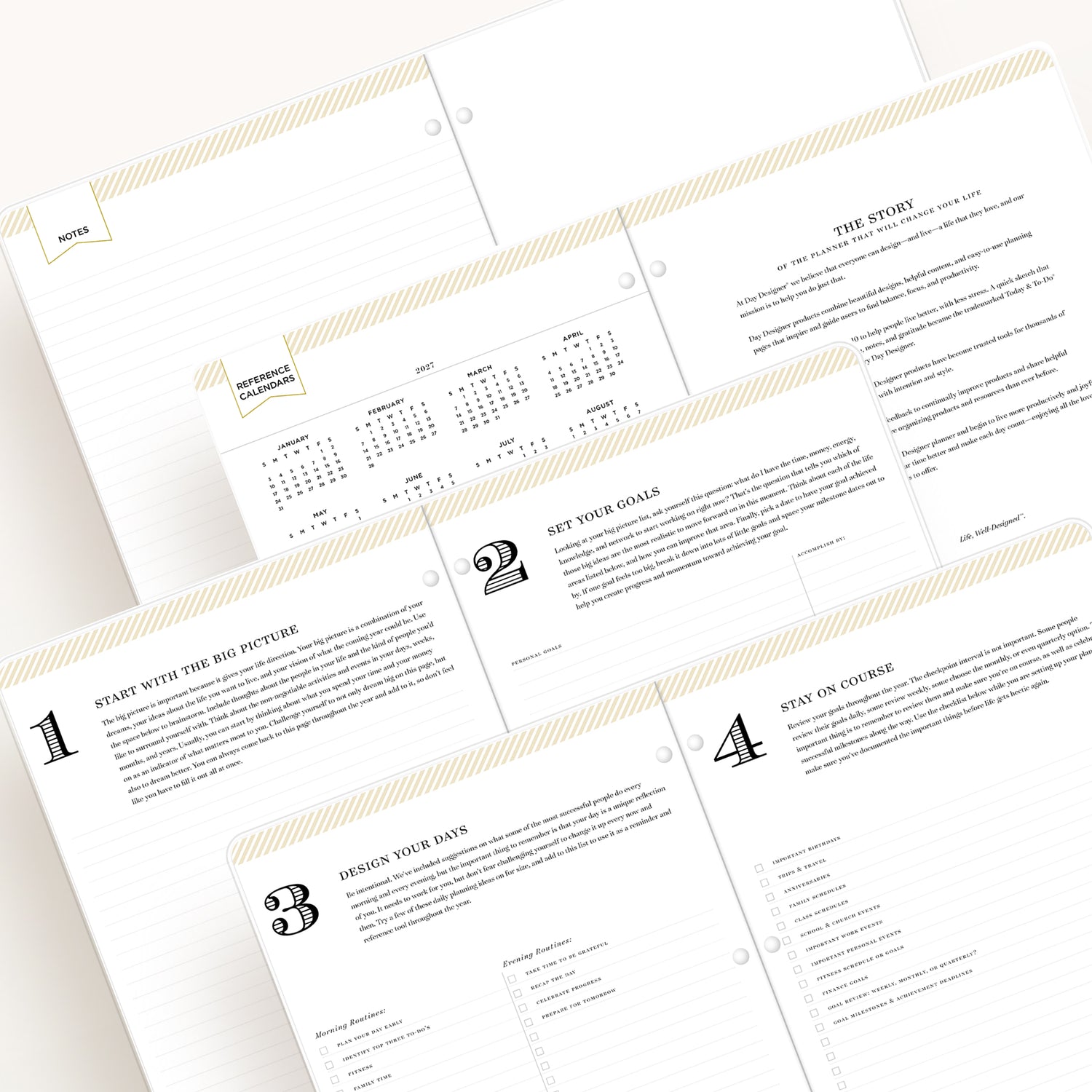 planner featuring bonus content like yearly overview, important dates, holidays,