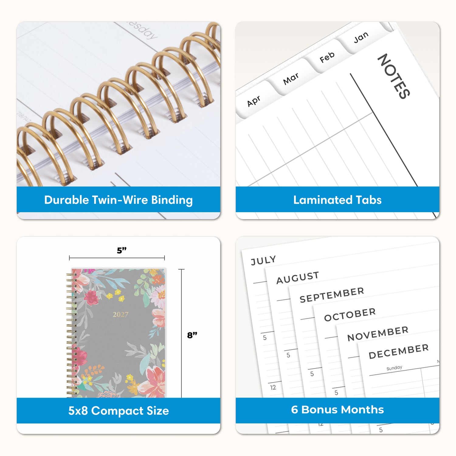 Sophie 2027 Weekly Monthly 5x8 Planning Calendar