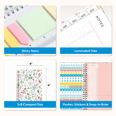 planner features twin wire o binding, monthly tabs, and optimizing planning size