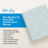 planner featuring bonus content like yearly overview, important dates, holidays, states and capitals