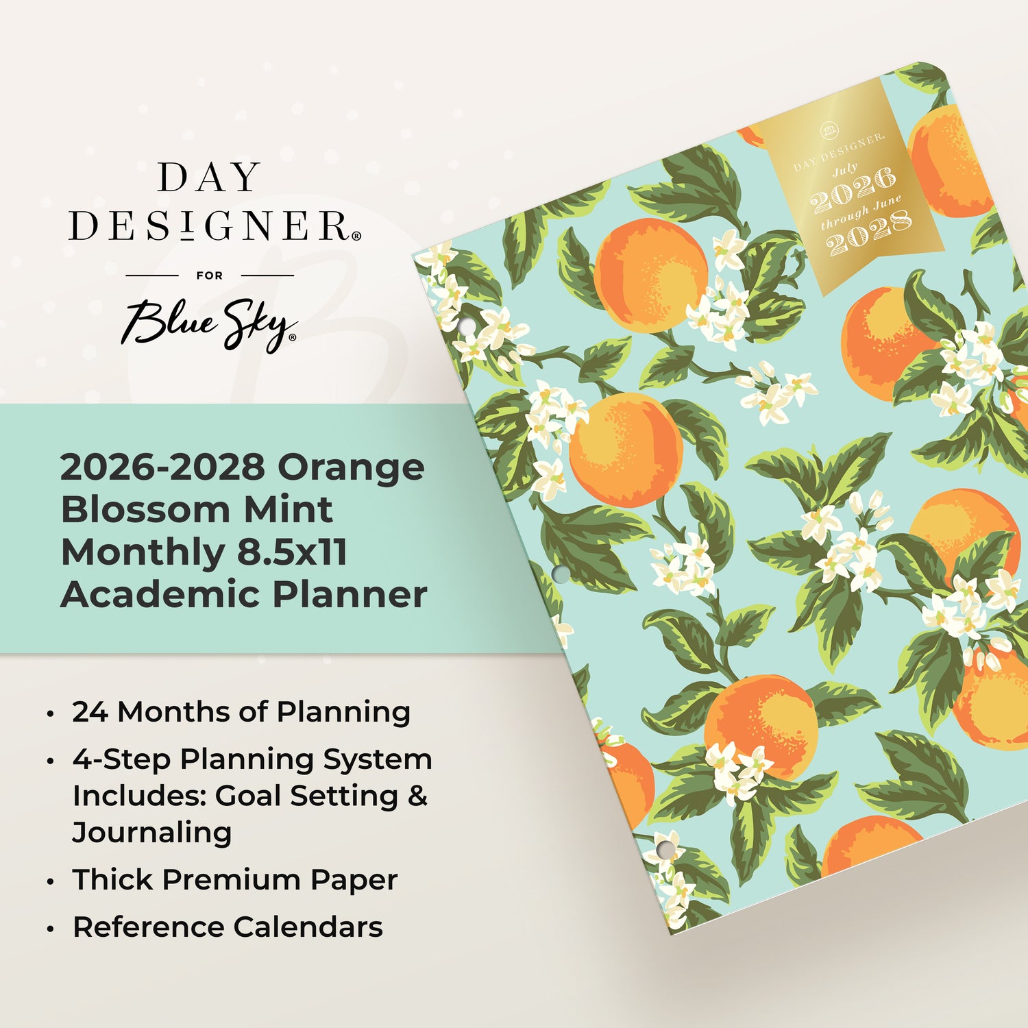 the academic planner features lots of content pages in addition to your monthly and weekly pages, yearly goals, contacts page
