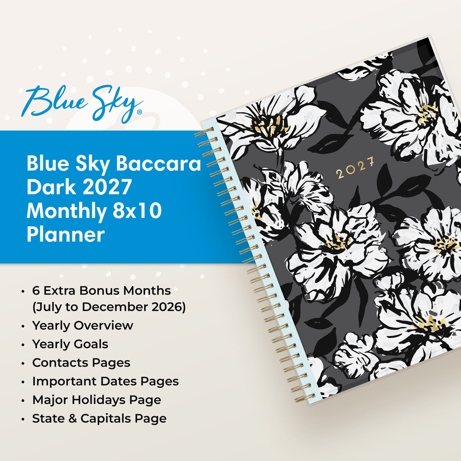 planner features twin wire o binding, monthly tabs, and optimizing planning size