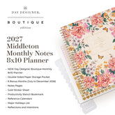 planner featuring bonus content like yearly overview, important dates, holidays, states and capitals