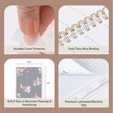 planner features twin wire o binding, monthly tabs, and optimizing planning size