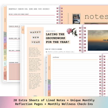 planner featuring bonus content like yearly overview, important dates, holidays, states and capitals
