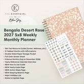 planner featuring bonus content like yearly overview, important dates, holidays, states and capitals
