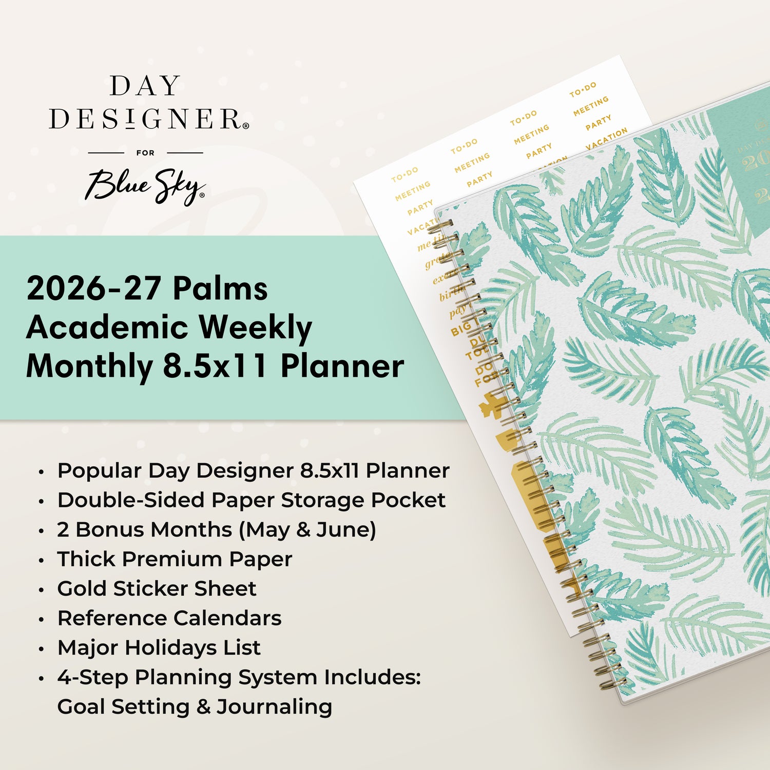 the academic planner features lots of content pages in addition to your monthly and weekly pages, yearly goals, contacts page
