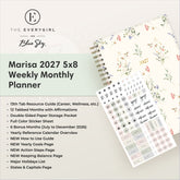 planner featuring bonus content like yearly overview, important dates, holidays, states and capitals
