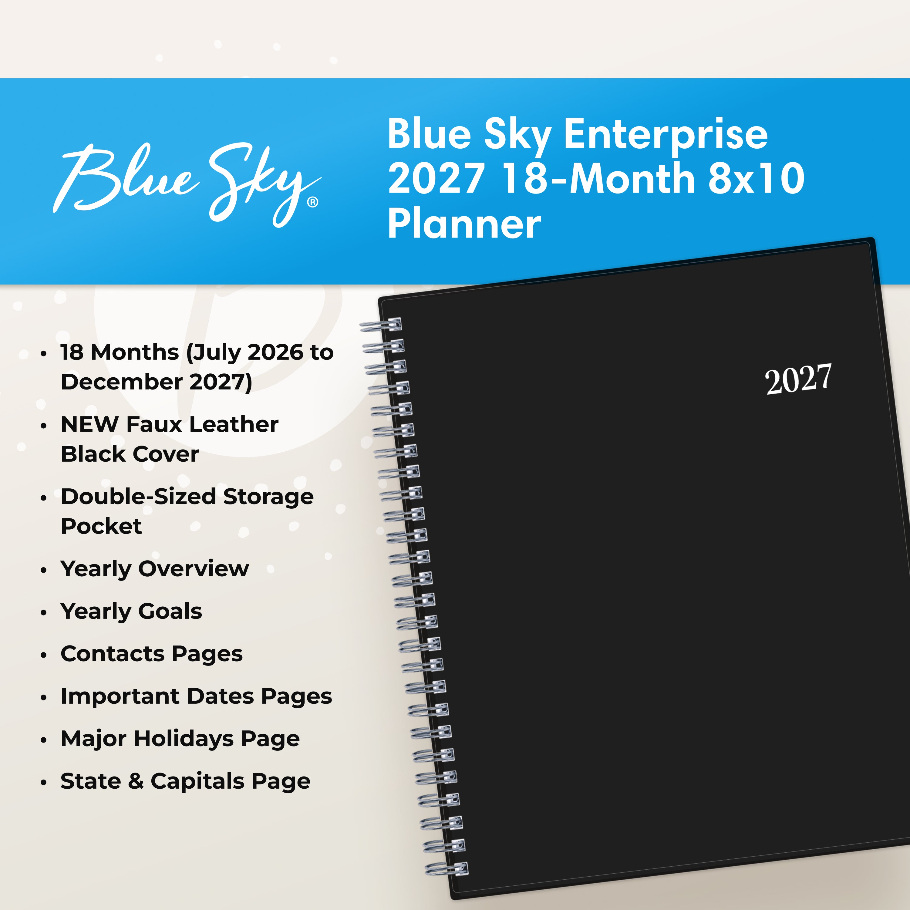 2027 Blue Sky Professional Monthly 8x10 Planner - Enterprise