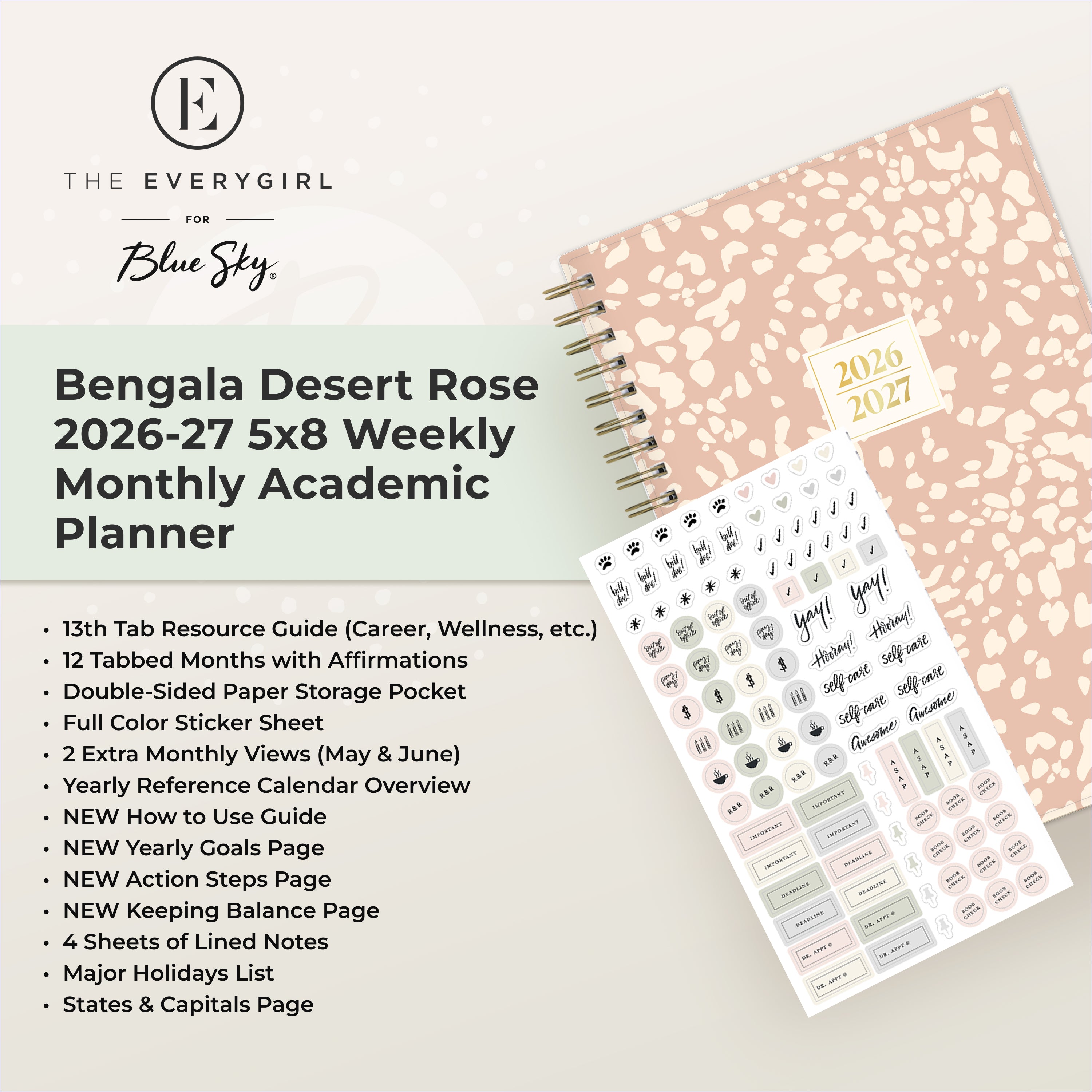 the academic planner features lots of content pages in addition to your monthly and weekly pages
