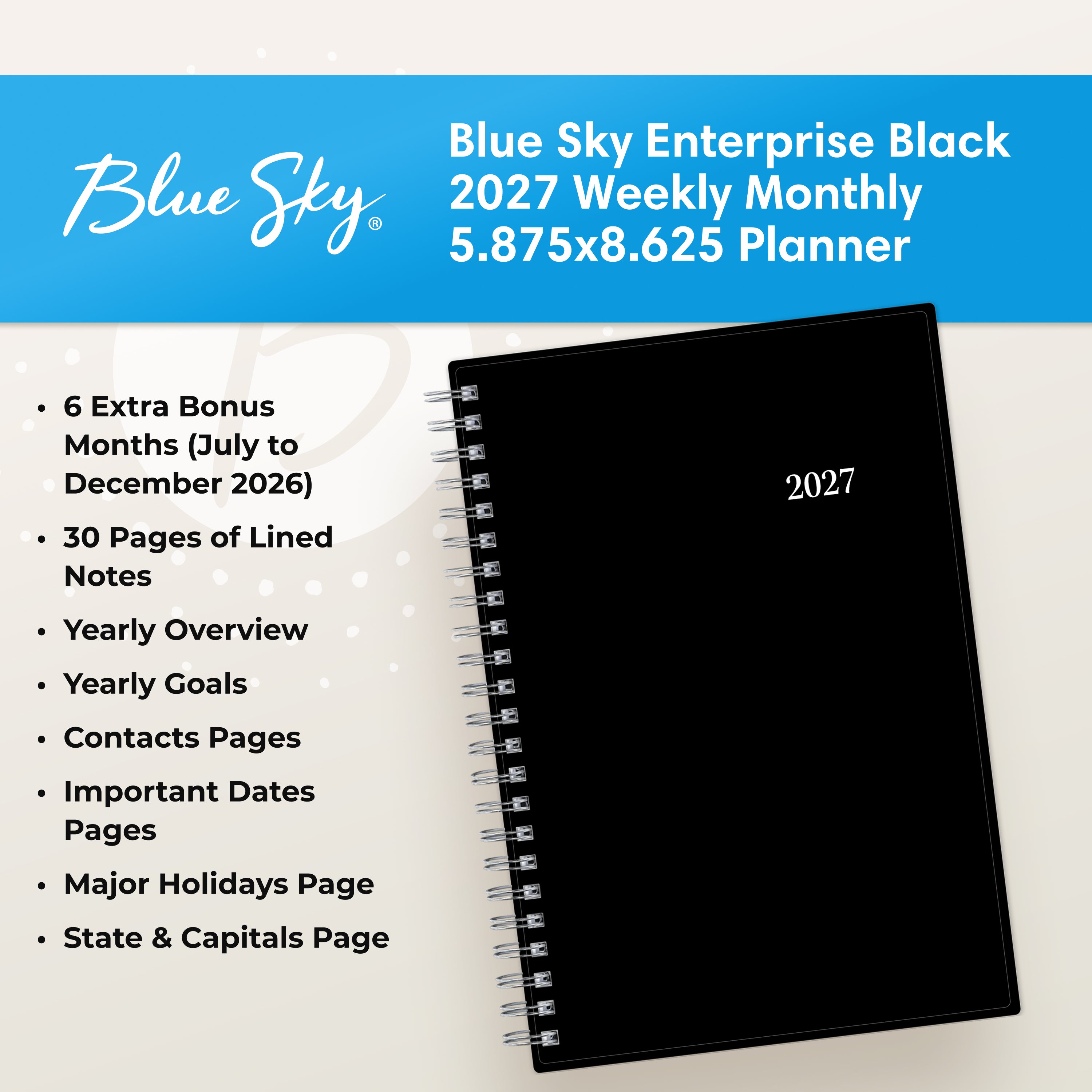 2027 Professional Weekly Monthly 5.875x8.625 Planner - Enterprise