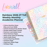 the academic planner features lots of content pages in addition to your monthly and weekly pages, yearly goals, contacts page, sticker sheet
