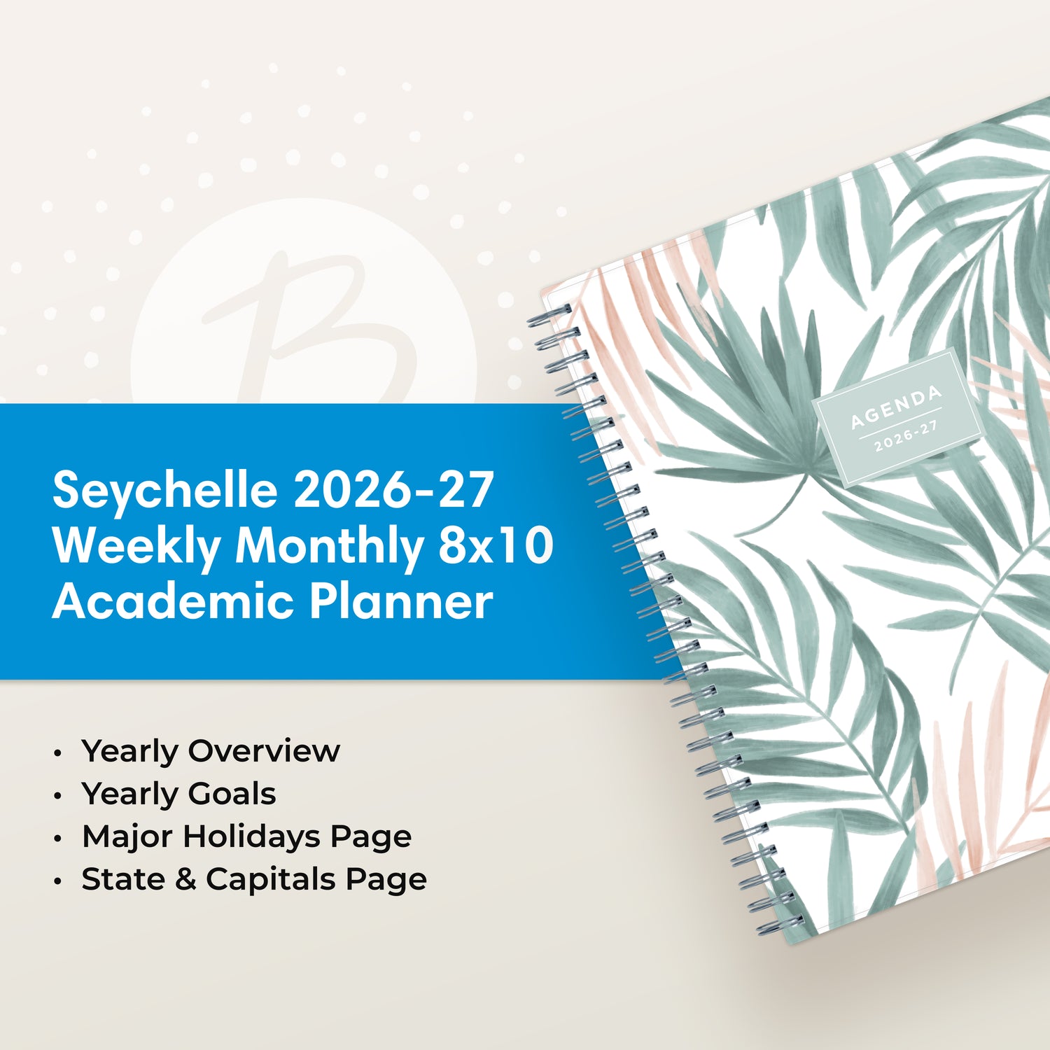 the academic planner features lots of content pages in addition to your monthly and weekly pages, yearly goals, major holidays, etc.
