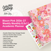 the academic planner features lots of content pages in addition to your monthly and weekly pages
