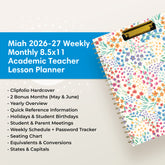 the academic planner features lots of content pages in addition to your monthly and weekly pages, yearly goals, contacts page
