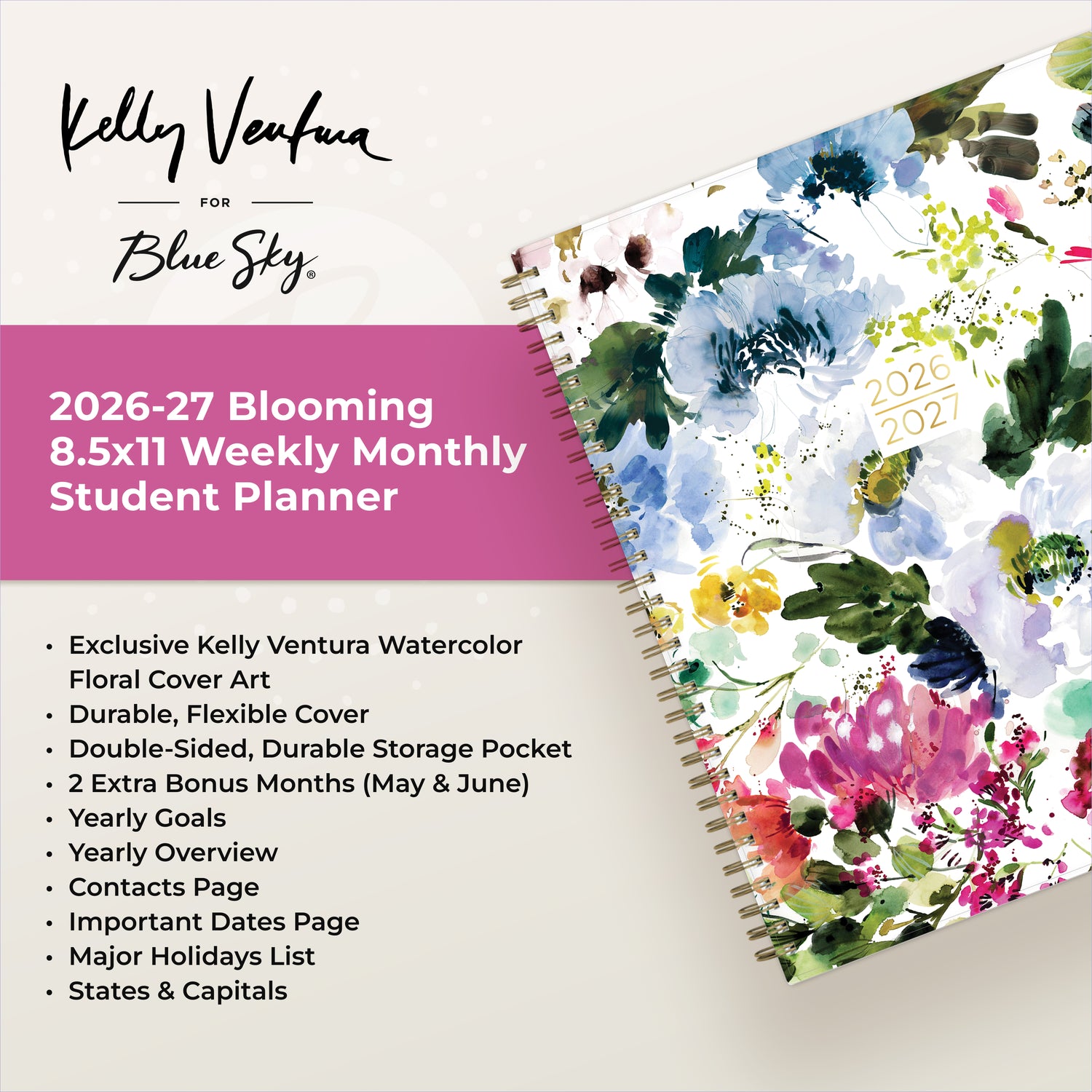 the academic planner features lots of content pages in addition to your monthly and weekly pages, yearly goals, contacts page
