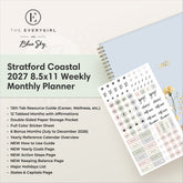 planner featuring bonus content like yearly overview, important dates, holidays, states and capitals