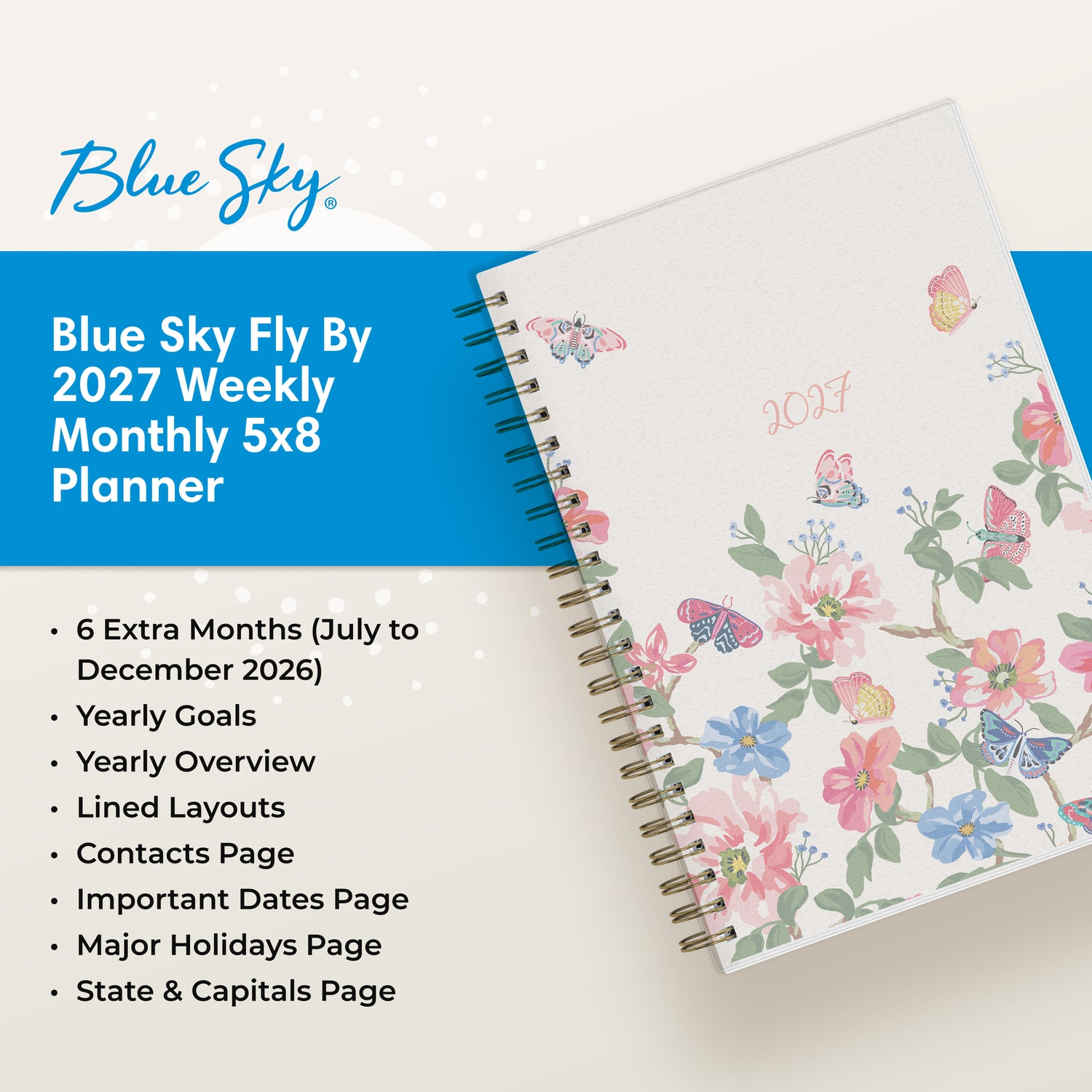 planner featuring bonus content like yearly overview, important dates, holidays, states and capitals