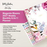 planner featuring bonus content like yearly overview, important dates, holidays, states and capitals