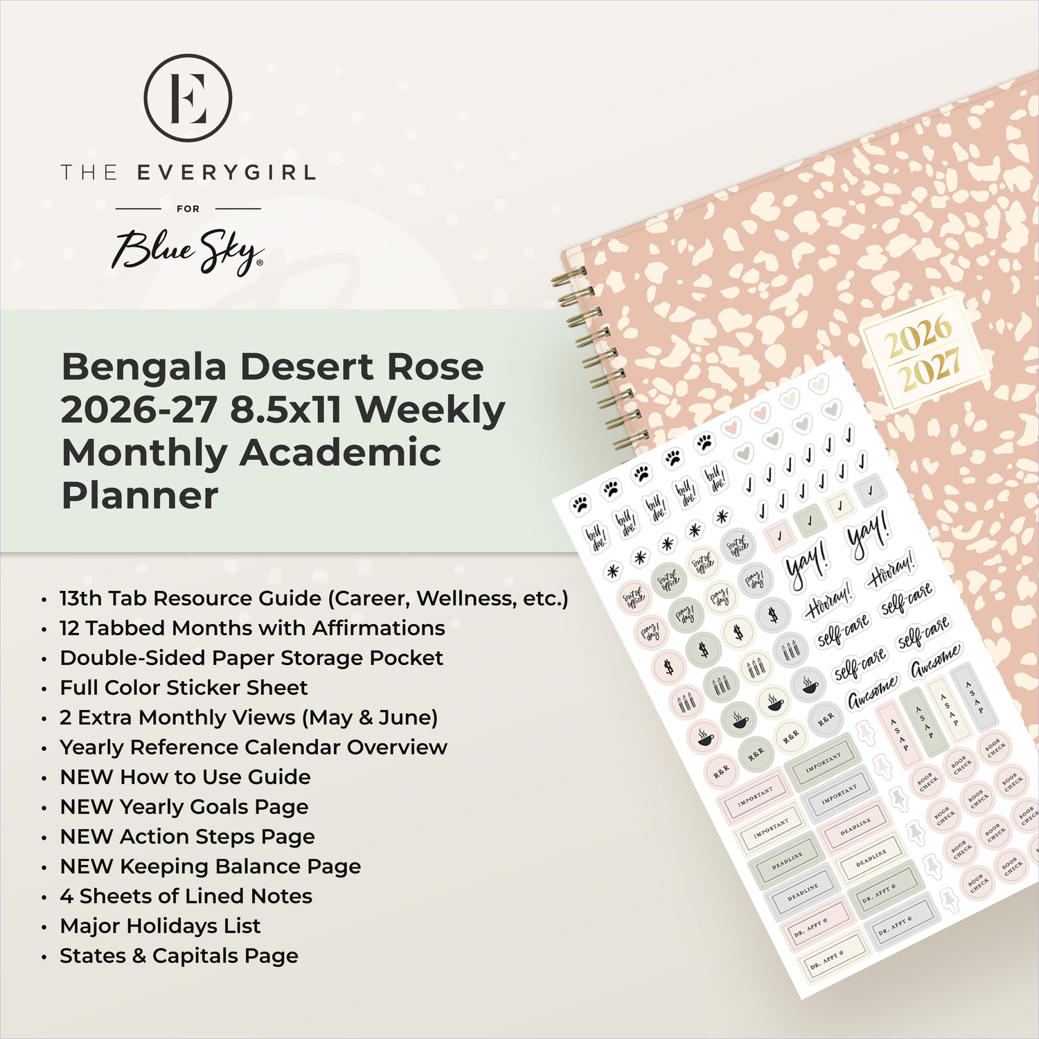 the academic planner features lots of content pages in addition to your monthly and weekly pages
