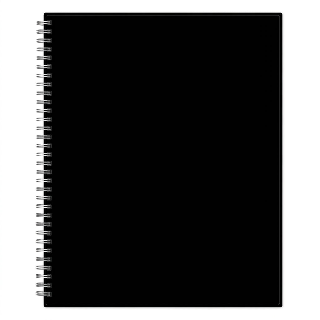 Blue Sky non-dated notebook in 8.5x11 size with ample lined writing space, graph paper format, subject, and dated text box.