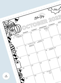 Monthly Printable Calendars Blue Sky