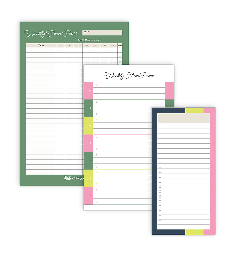 lined notepads  three of them with bullet points