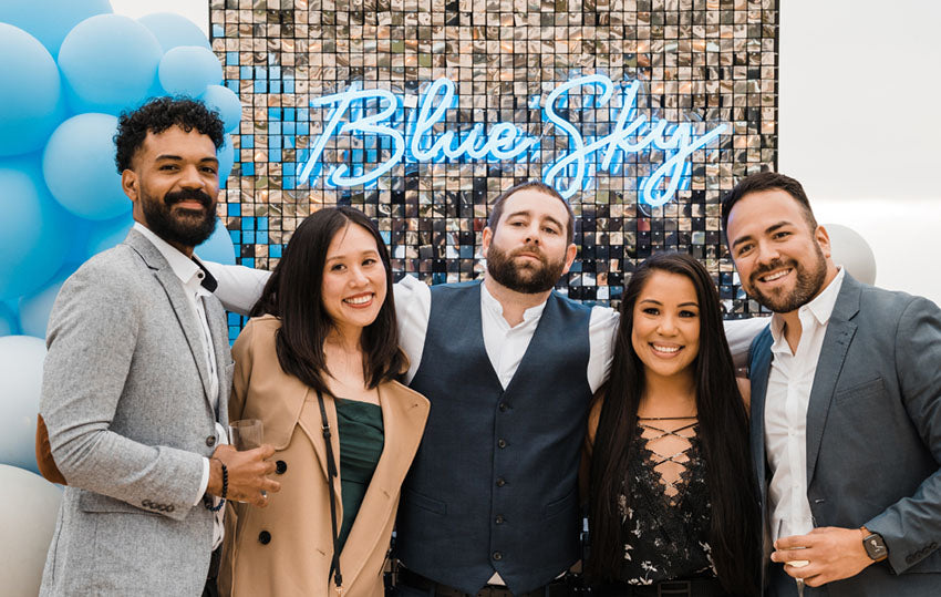 A few employees from Blue Sky the Color of Imagination at an anniversary party