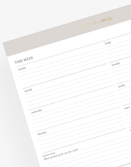 Marie Kondo Standard Non-Dated 10x8 Planning Pad 