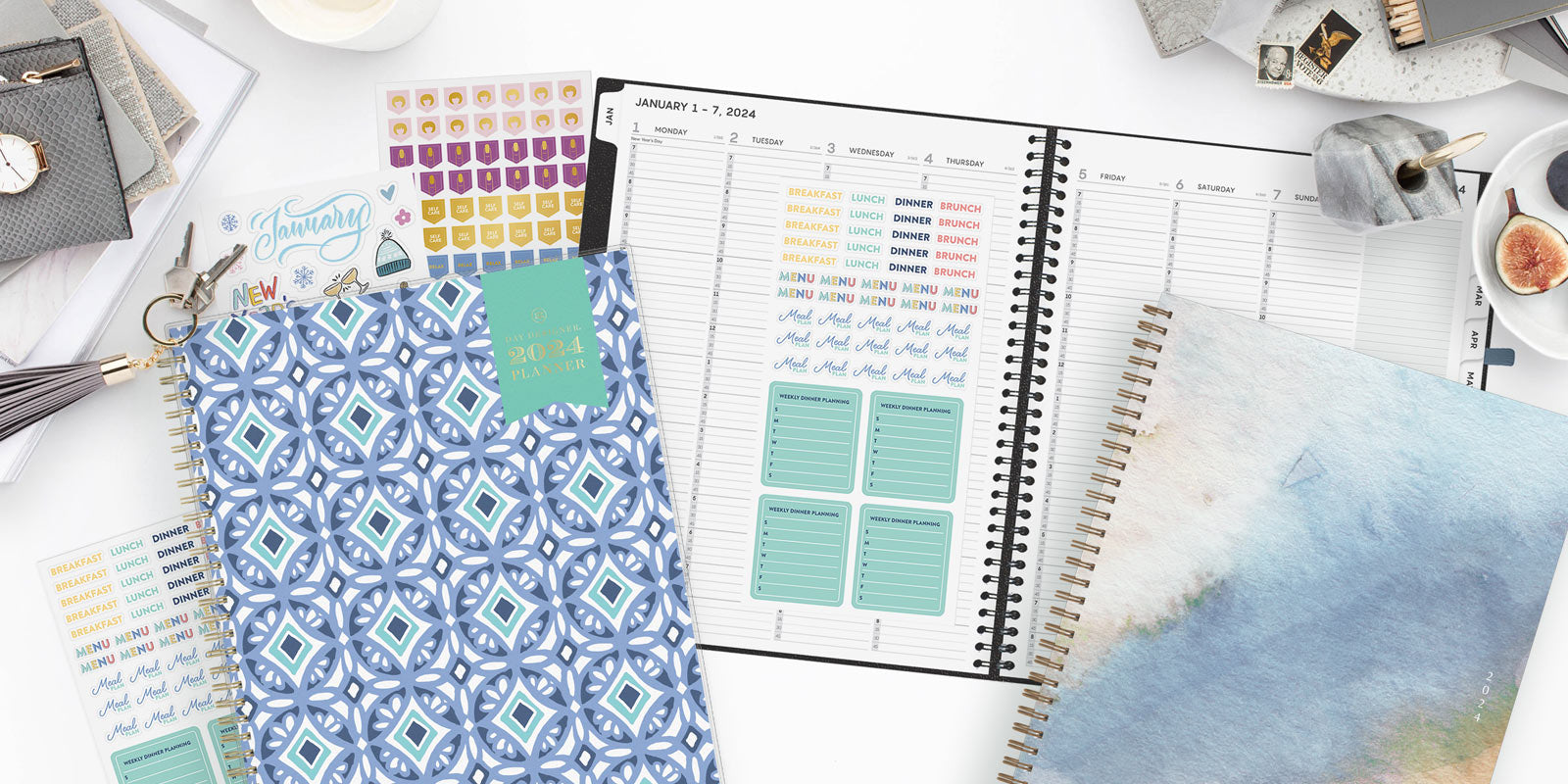 Blue Sky  2024 Daily, Weekly, and Monthly Planners