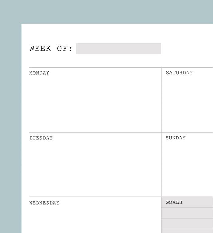 WAAV Printables: Weekly Planning (Non-Dated)