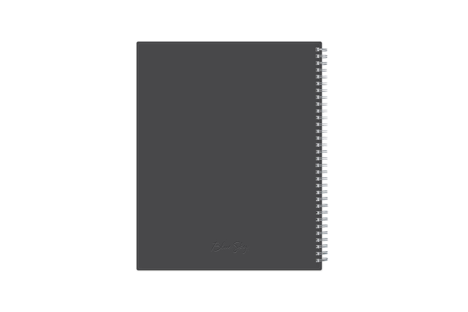 January 2023 to December 2023 weekly planner featuring a solid flexible charcoal back cover, silver twin wire-o, and a compact 8.5x11 size planner