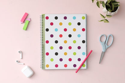 2023-2024 academic teacher lesson planner with weekly and monthly layouts featuring a multi colored floral front cover in 8.5x11 planner size