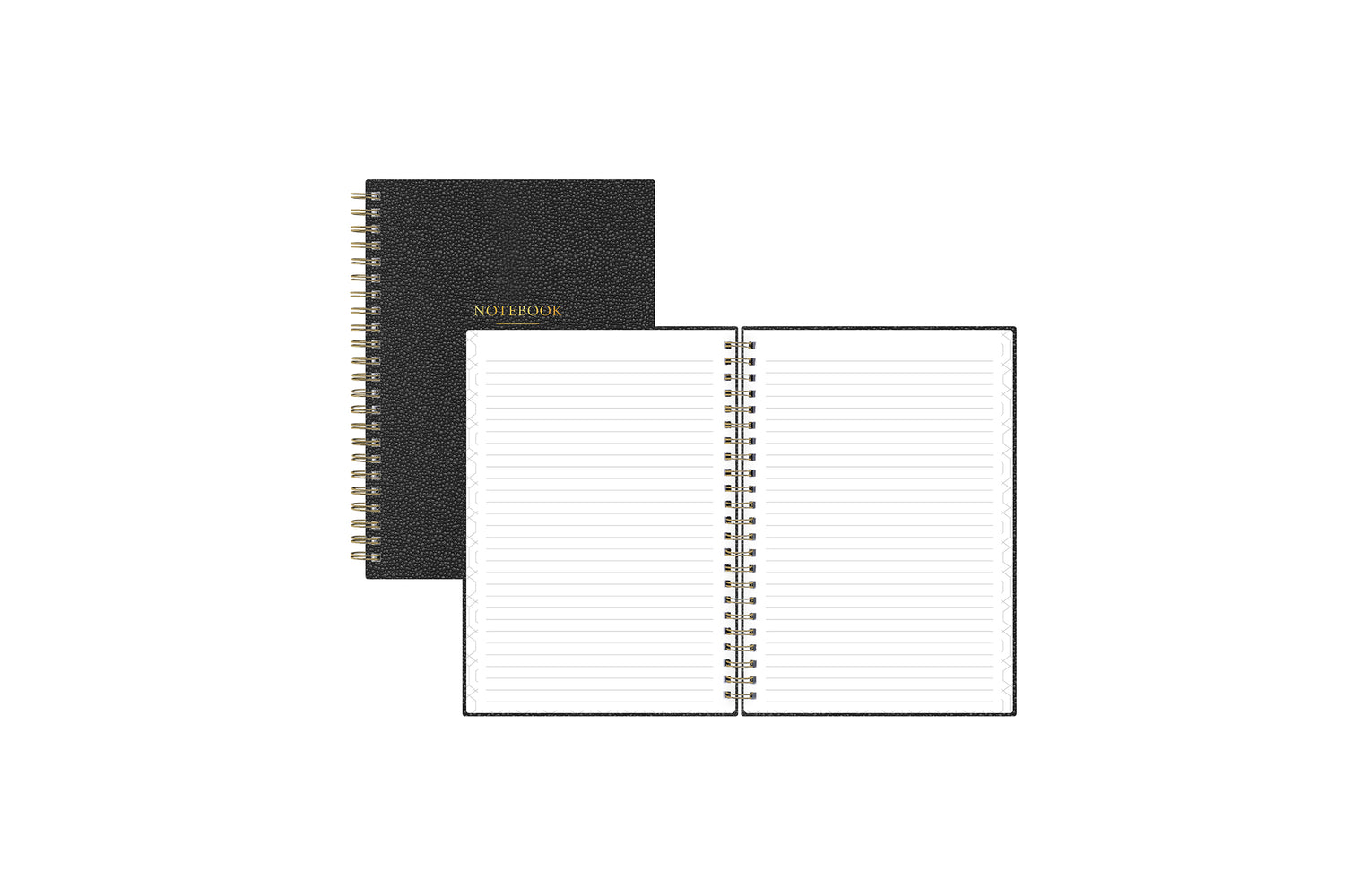 pebble grain notebook in 5.75 x 8.5 size with lined notes pages
