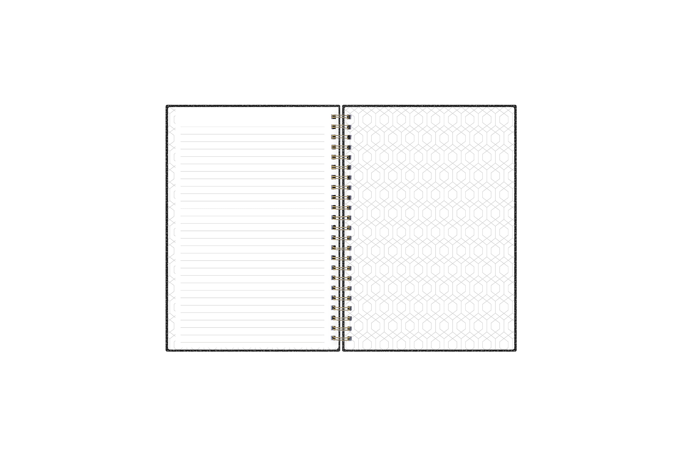 pebble grain notebook in 5.75 x 8.5 size with lined notes pages