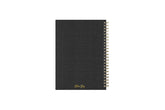 pebble grain notebook in 5.75 x 8.5 size with lined notes pages charcoal black