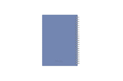 January 2024 to December 2024 weekly planner featuring a solid flexible light purple back cover, silver twin wire-o, and a compact 5x8 size planner