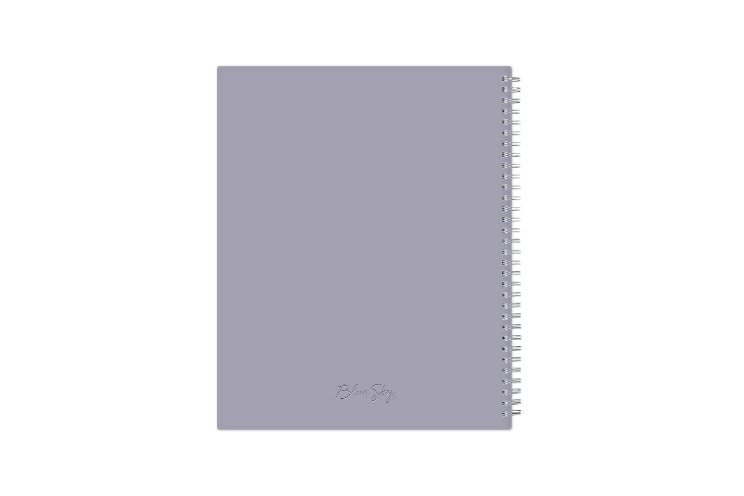 January 2023 to December 2023 weekly planner featuring a solid flexible light purple back cover, silver twin wire-o, and a compact 8.5x11 size planner