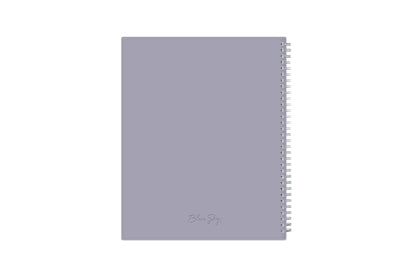 January 2023 to December 2023 weekly planner featuring a solid flexible light purple back cover, silver twin wire-o, and a compact 8.5x11 size planner