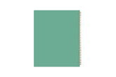 2024 weekly monthly planner featuring a mint green flexible back cover and gold twin wire-o binding