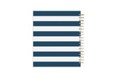 This 8x10 daily planner from day designer for blue sky features a notes section with ample lined writing space, white monthly tabs with gold imprinted text, and gold borders