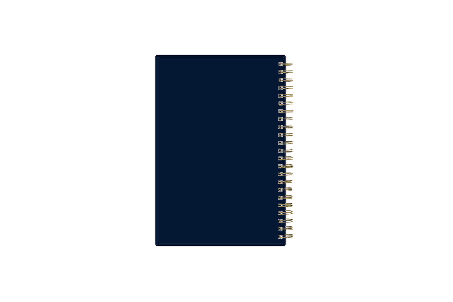 day designer for blue sky 5x8 weekly and monthly planner with gold wire-o binding and navy background