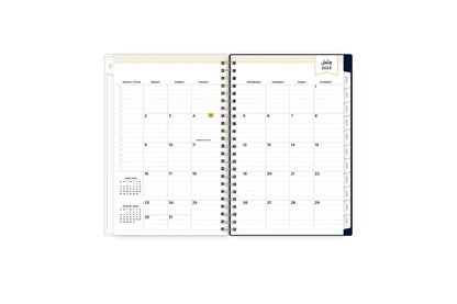 Weekly monthly 5x8 academic planner monthly spread featuring rainbow tabs, notes section with to-do list
