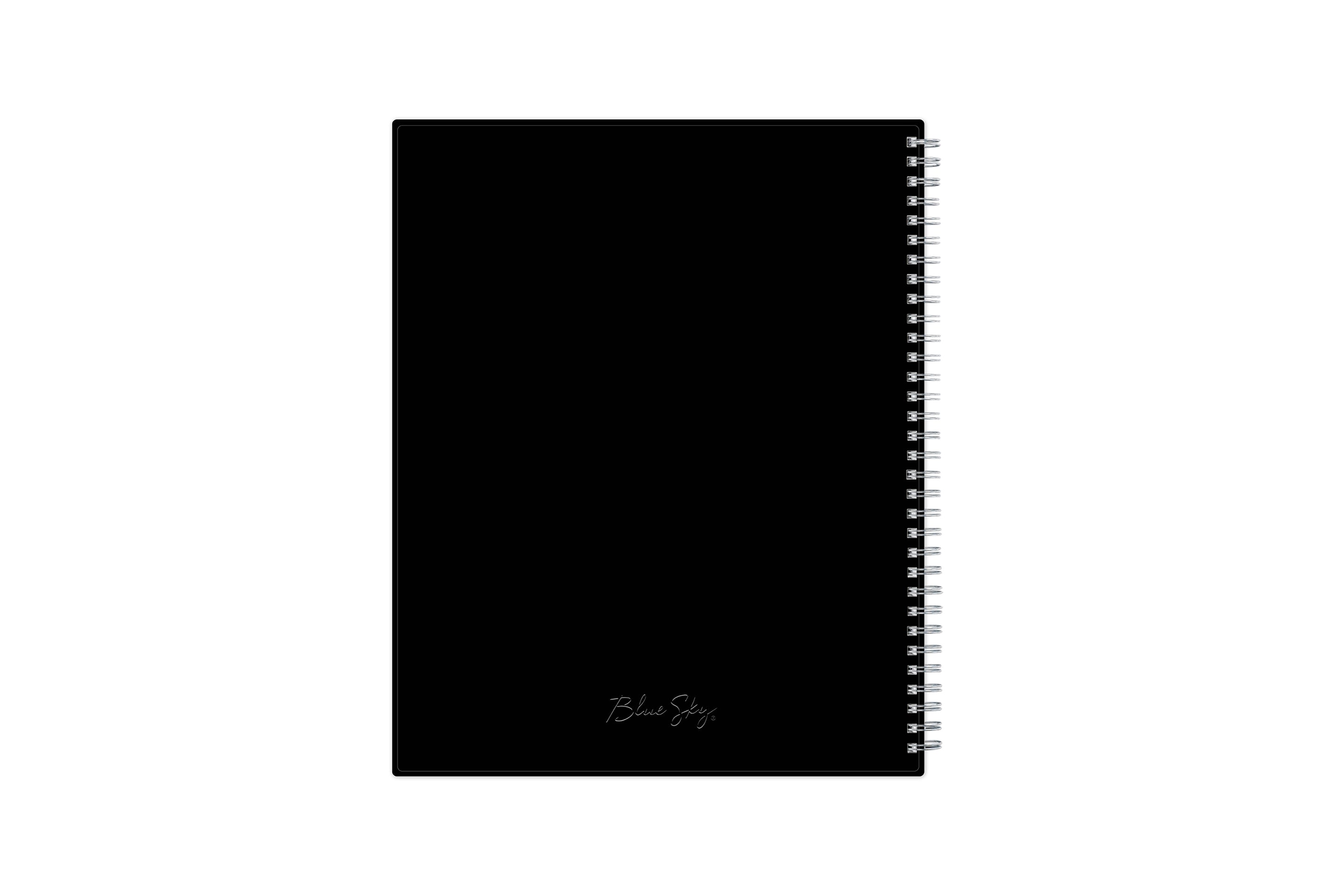 2023-2024 weekly monthly academic school planner featuring twin wire-o binding and a solid black back cover in 8.5x11 planner size