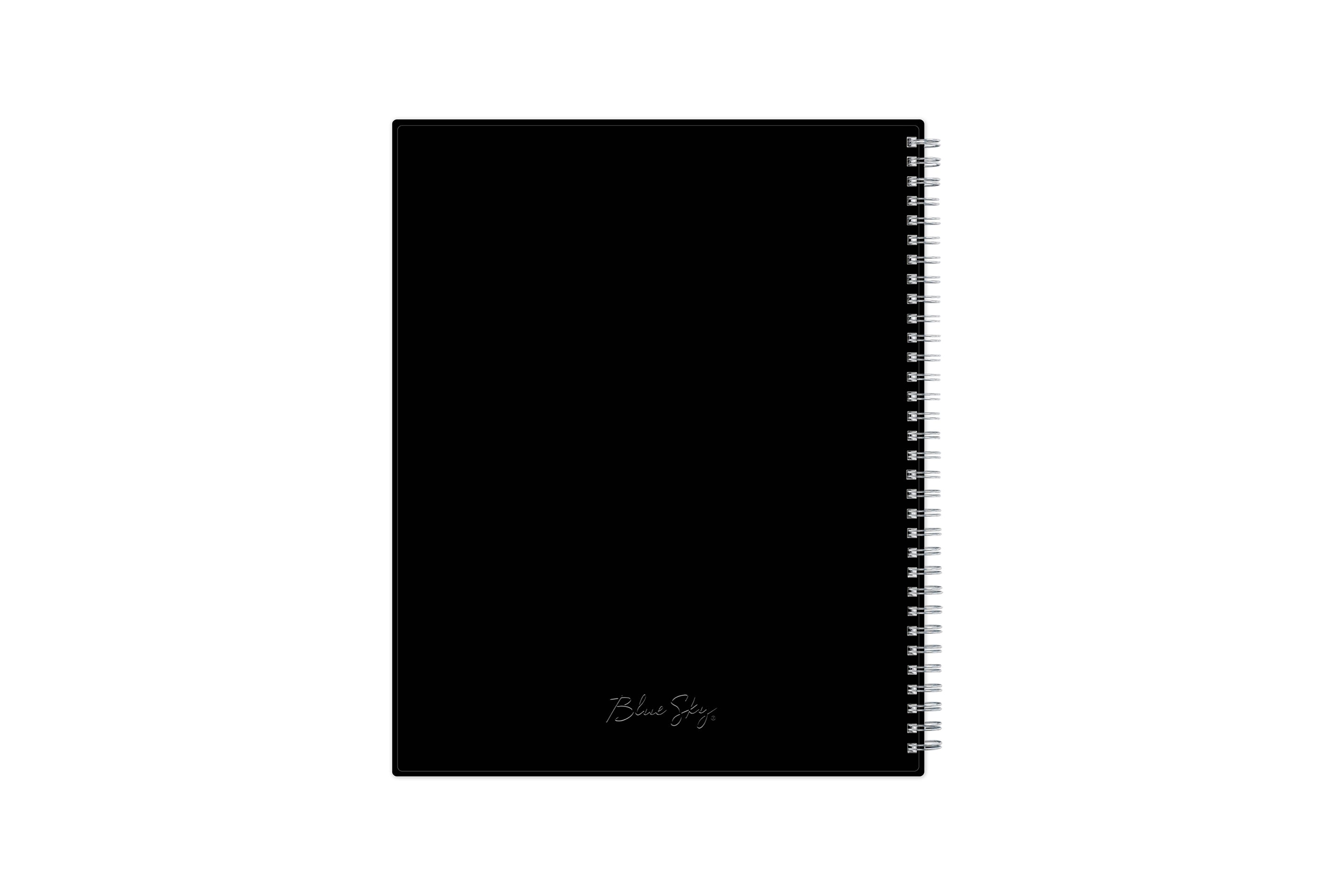 2025-2026  weekly monthly academic school planner featuring twin wire-o binding and a solid black back cover in 8.5x11 planner size