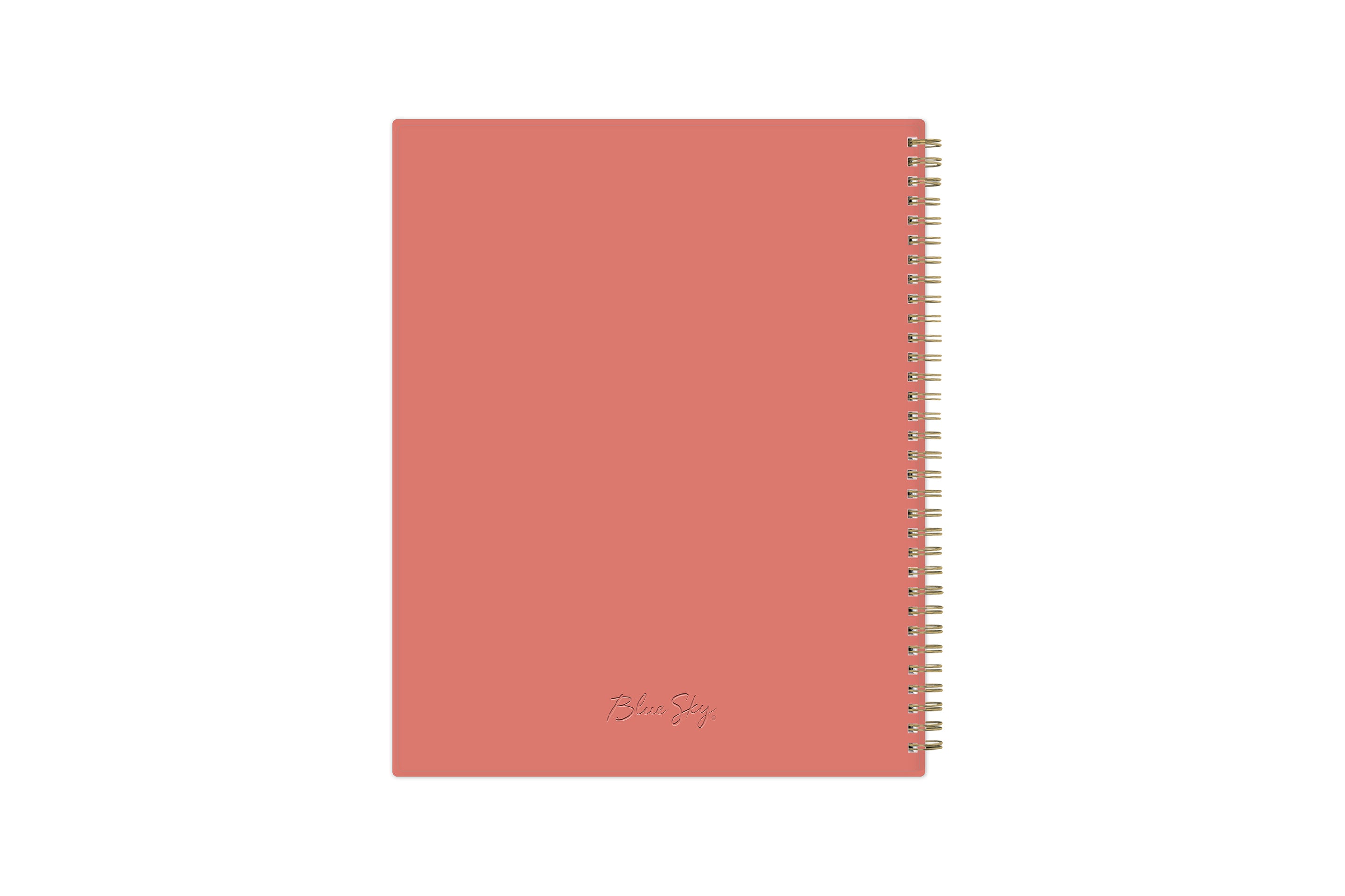 2023-2024 weekly monthly academic school planner featuring twin wire-o binding and a coral back cover in 8.5x11 planner size