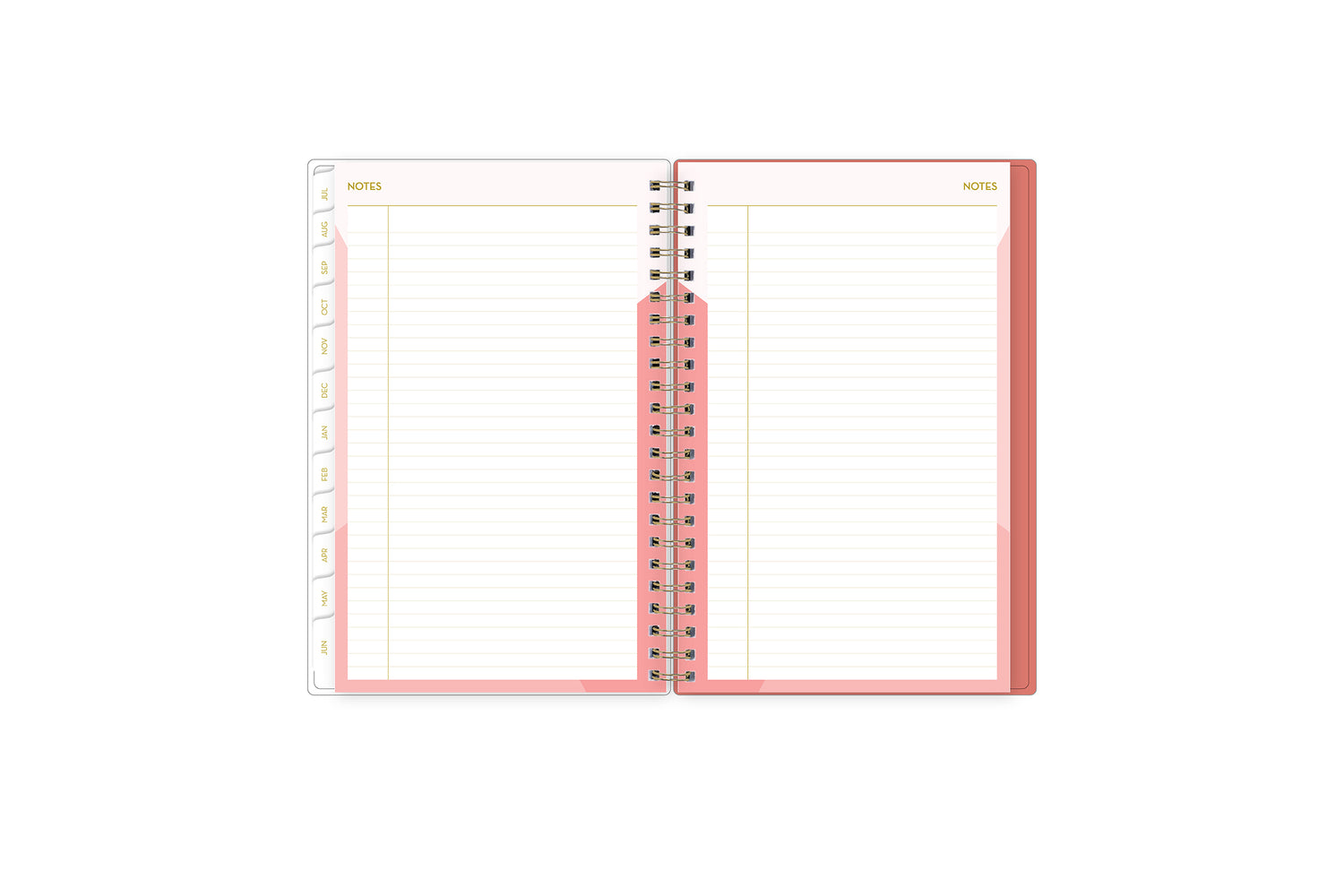 Lined notes pages on the 2023-2024 weekly monthly planner for July to June