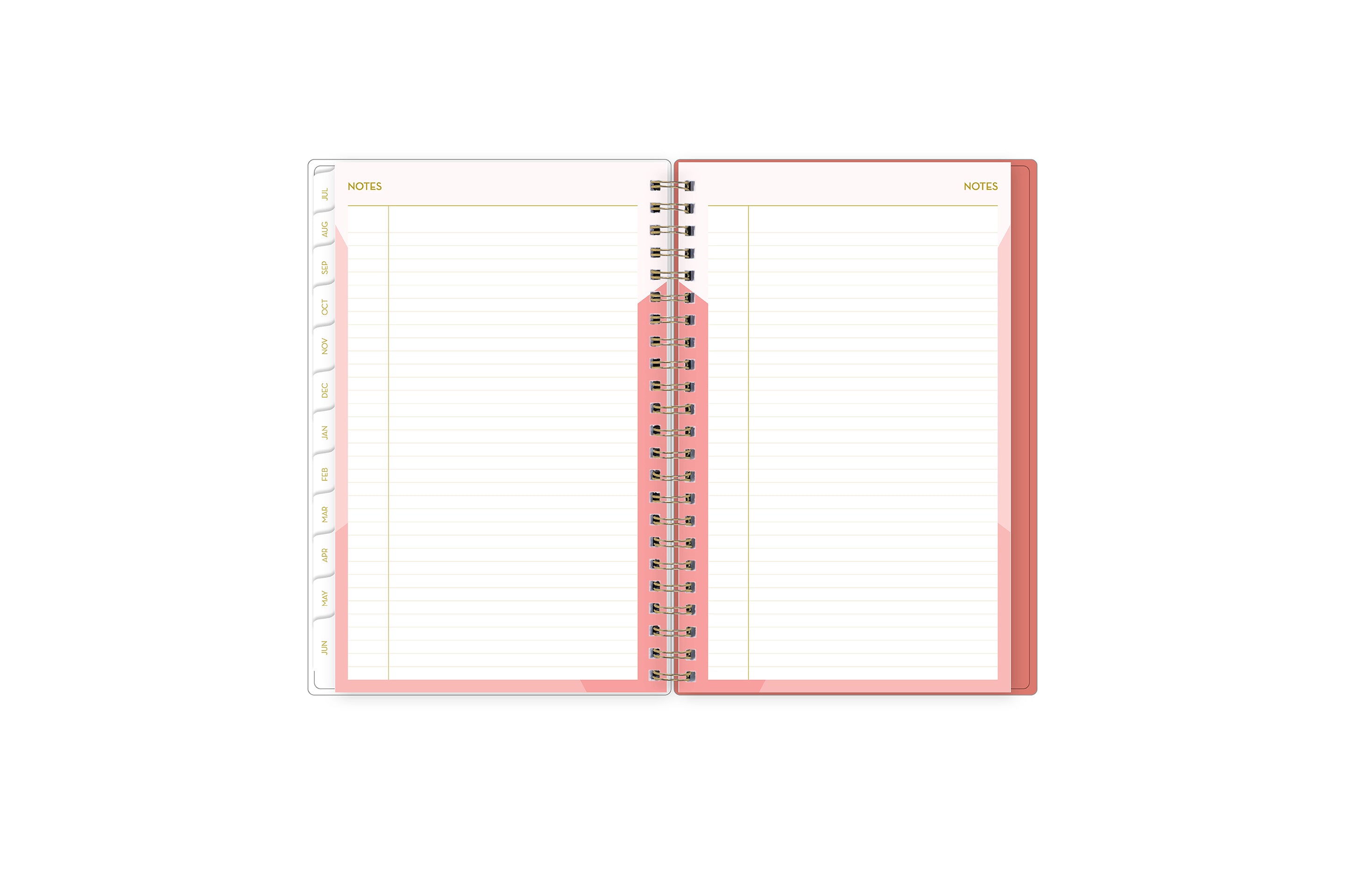 Lined notes pages on the 2023-2024 weekly monthly planner for July to June