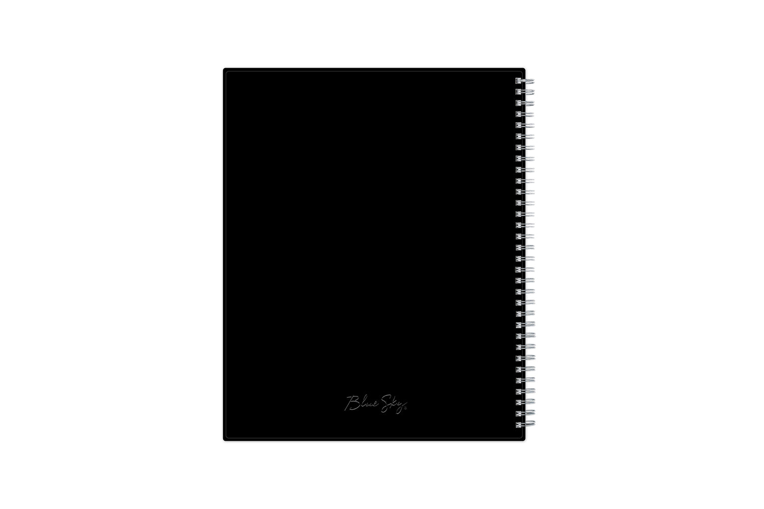 Bilingual January 2024 to December 2024 weekly planner featuring a solid flexible charcoal back cover, silver twin wire-o, and a compact 8.5x11 size planner