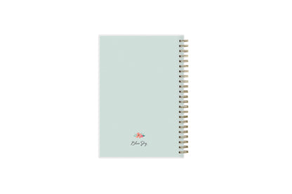 January 2024 to December 2024 weekly planner featuring a solid flexible mint back cover, gold twin wire-o, and a compact 5x8 size planner